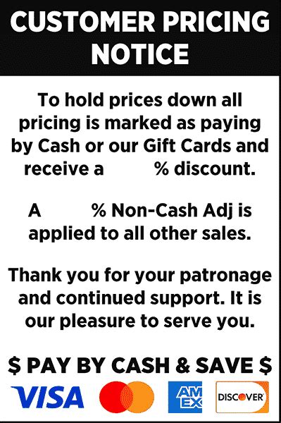 Cash discount wording
